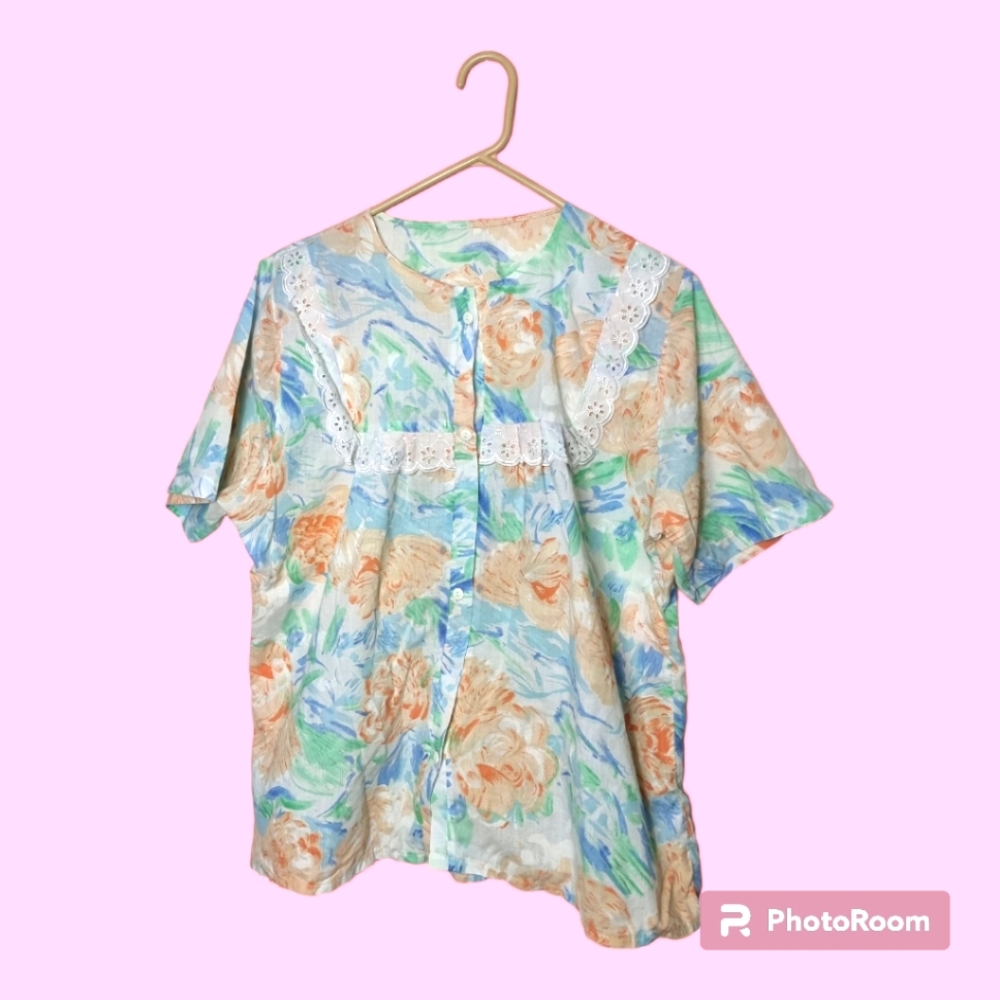 VINTAGE handmade grannycore blouse
